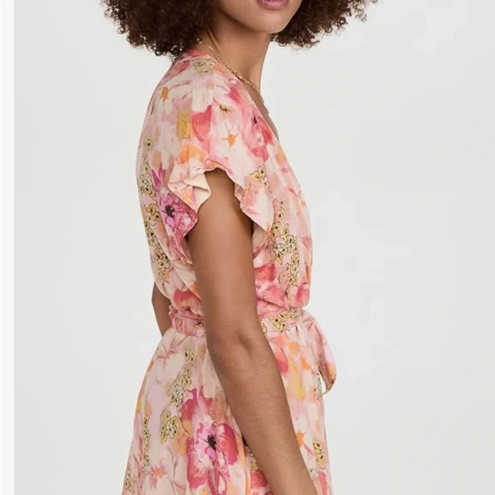 Free People Floral Mini Dress in Pink and Orange - Picture 3 of 9